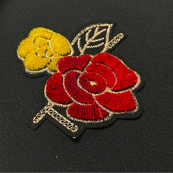 GINGER unique black floral bird embellished sleeveless midi dress, size XXS - Picture 6 of 14